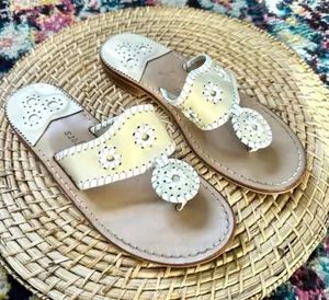 Jack Rogers Leather Whipstitch Sandals Womens 7 thumbnail 1