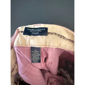 American Eagle Y2k‎ Pink Textured Stripe Stretch Crop Pants Low Rise Womens 6 thumbnail 9
