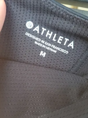 Athleta Black Sports Bra with White Peloton Logo Size Medium thumbnail 2