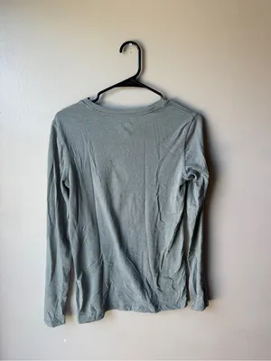 Carhartt Relaxed Fit Long Sleeve V-Neck Shirt Women’s XS Gray Blue thumbnail 5
