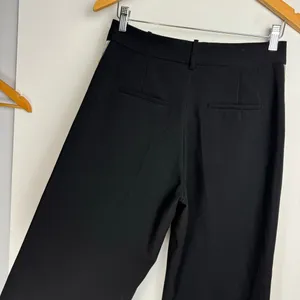 Zara Wide Leg Side Tape Stripe Pants Trouser Sz Medium Black thumbnail 13