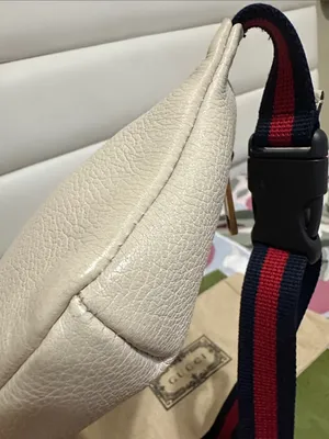 Gucci Off-White/Light Beige Leather Logo Web Belt/Body Bag thumbnail 6