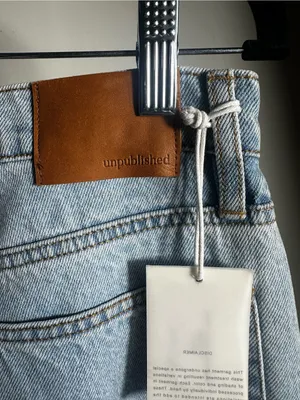 J176. NWT Unpublished Jolene Cargo Jeans Echo Park Light Wash High Rise Wide Leg thumbnail 3