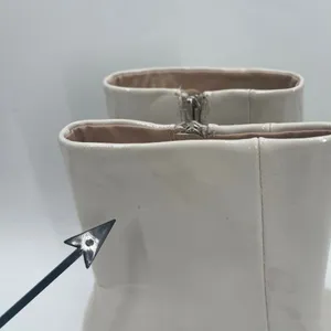 Princess Polly Boots SZ 8 Kia Kiaya Ankle Cream *FLAWS* Bootie Zipper Heel NWOT thumbnail 3