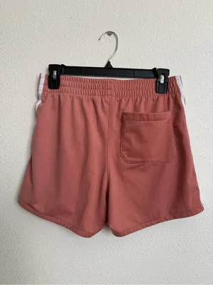 adidas Women’s Coral Athletic Shorts with White Stripes thumbnail 4
