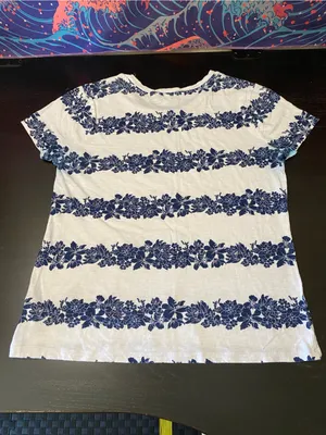 Old Navy White Tee with Blue Logo Tag thumbnail 8