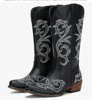 Black Cowboy Amazon Boots Size 9 thumbnail 1