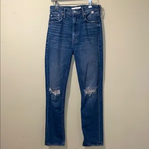 Women MOTHER Superior High Waisted Rider Skimp Jeans Wash Playing With Scissors thumbnail 5