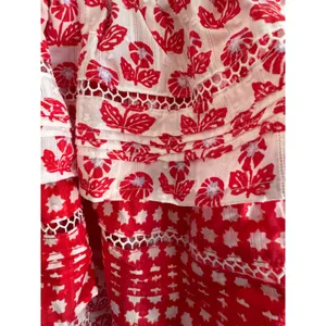 Roller Rabbit Skirt Red & White‎ Tiered Mini Skirt Size Small NWT thumbnail 3