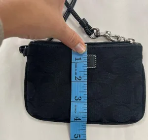 Coach Signature Jacquard Black Wristlet Wallet Purse thumbnail 10