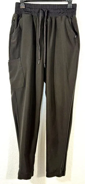 Jaanuu Womens M All-Day Performance Scrub Pants Black Cargo Tulip Hem Stretch thumbnail 3