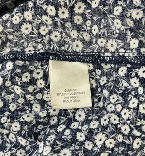 ⛴️ Mi Ami Tween Babydoll Dress~Navy & White Floral thumbnail 7