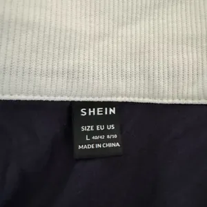 SheIn Navy Blue & White Cropped Cotton Polo T-Shirt thumbnail 4