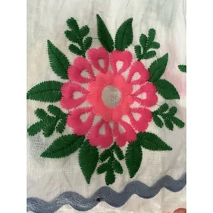 Roller Rabbit Embroidered Maxi Dress XL 100% Linen Maxi Lined Floral‎ NWT #RR-30 thumbnail 7
