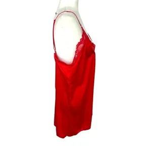 Rachel Rachel Roy Red Chemise Slip Gown Lingerie Valentines Sexy Satin Lace XL‎ thumbnail 6
