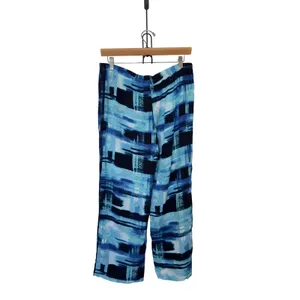 Natori Women’s Medium Blue Abstract Pattern Lounge‎ Casual Pants Resortwear thumbnail 2