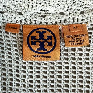 Tory Burch Tan Crochet Open Cardigan Sweater Size XS thumbnail 3