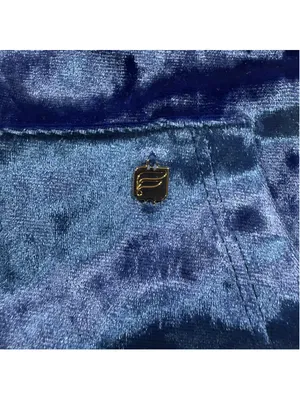 Fabletics Royal Blue Crushed Velvet Zip Up Cropped Hoodie Medium thumbnail 8
