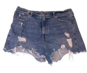 Abercrombie & Fitch Y2K Mom Shorts Womens 31/12 Blue Distressed High Rise Boho thumbnail 1
