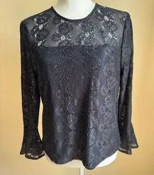 Lulus Black Lace Top thumbnail 1