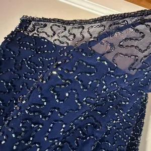 NWT Andretta Donatello SILK vintage beaded embellished navy gown whimisoth thumbnail 7