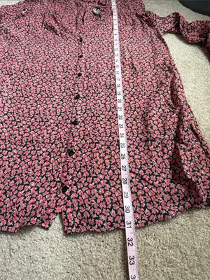 Zara Ditsy Floral Mini Shirt Dress Size Medium thumbnail 6
