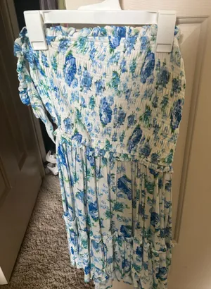 Blue and green mini sundress Size M thumbnail 1
