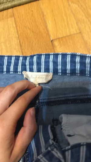 Altar'd State Striped Denim Flare Pants thumbnail 3