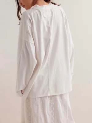 NWOT Free People We The Free Heater Tee - ivory white - small thumbnail 6