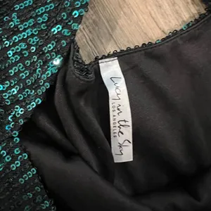 NEW! LUCY IN THE SKY Sequins Dress in Emerald Green M‎ thumbnail 12