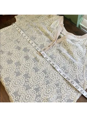 Sheer Floral Lace Dress Cottagecore Farmhouse Beach Vacation Boho Cruise thumbnail 8