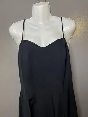 Vintage Joseph Ribkoff Dress Womens 12 Black Sweetheart Slip Spaghetti Strap thumbnail 1
