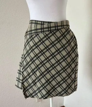 Line and Dot Plaid Mini Skirt thumbnail 1