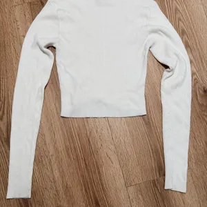 Garage White‎ Ribbed Mock Neck Cropped Sweater Long Sleeve Small P/S thumbnail 2