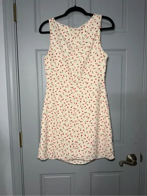 Glamorous Cream Mini Dress with Red Cherry Print thumbnail 3
