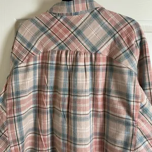 Oversized Plaid Flannel Shirt Button thumbnail 7