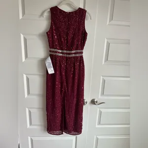 Mac Duggal Sleeveless High Neck Beaded Midi dress size‎ 0 10509 NWT thumbnail 7