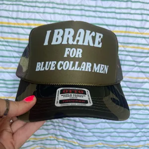 I brake for blue collar men hat Green thumbnail 1