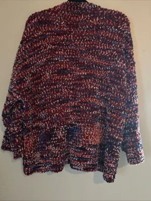 Marc New York Cozy Chunky Knit Cardigan in Mixed Berry Tones XL /XXL thumbnail 8