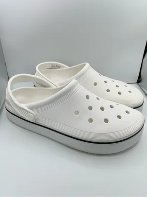 Crocs unisex off court platform white clogs sandals W12/M10 thumbnail 11