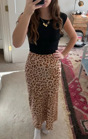 BOUTIQUE silky cheetah print skirt thumbnail 1
