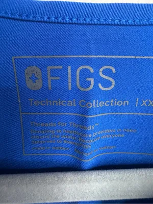 Figs V-Neck Scrub Top in Cobalt Blue thumbnail 6