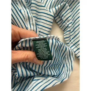 Lauren Ralph Lauren Blue Stripe Off Shoulder Tie Sleeve Top L‎ thumbnail 4