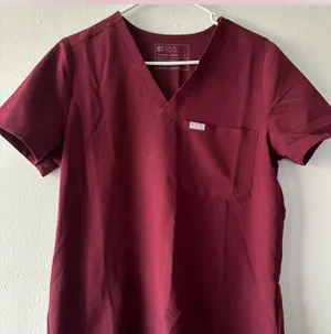 Burgundy FIGS scrub set thumbnail 4