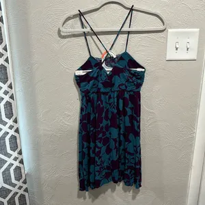 Free People Y2K Blue And Purple babydoll Dress Tunic Size Small thumbnail 3
