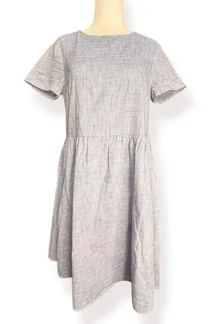 ModCloth Blue Rainbow Plaid Babydoll Dress Cottagecore Midi Dress Size Small‎ thumbnail 1