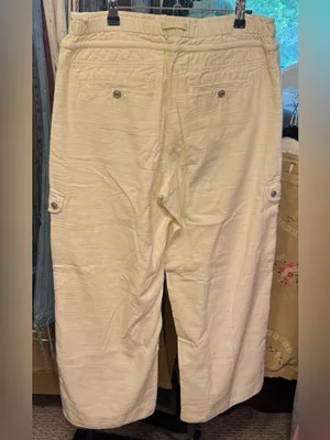 NWOT Free People We The Free Park Ave Pants - ivory - Large thumbnail 11