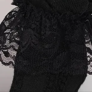 Ruffle Lace Trim Socks Black thumbnail 2