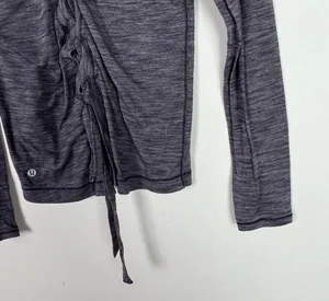 Lululemon Laced With Intent Long Sleeve Heathered Black Grape Size 2 EUC L2152 thumbnail 12
