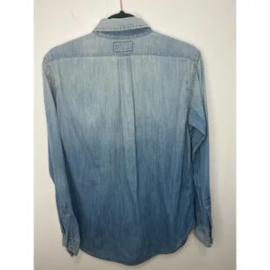 Current/Elliott The Prep School Light Wash Chambray Denim Shirt Small thumbnail 6